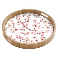 TABLETT Kirschblüte - Zweige - Rosa 50x50 cm - Rosa, Holz (50/5/5cm) - OnlyWow