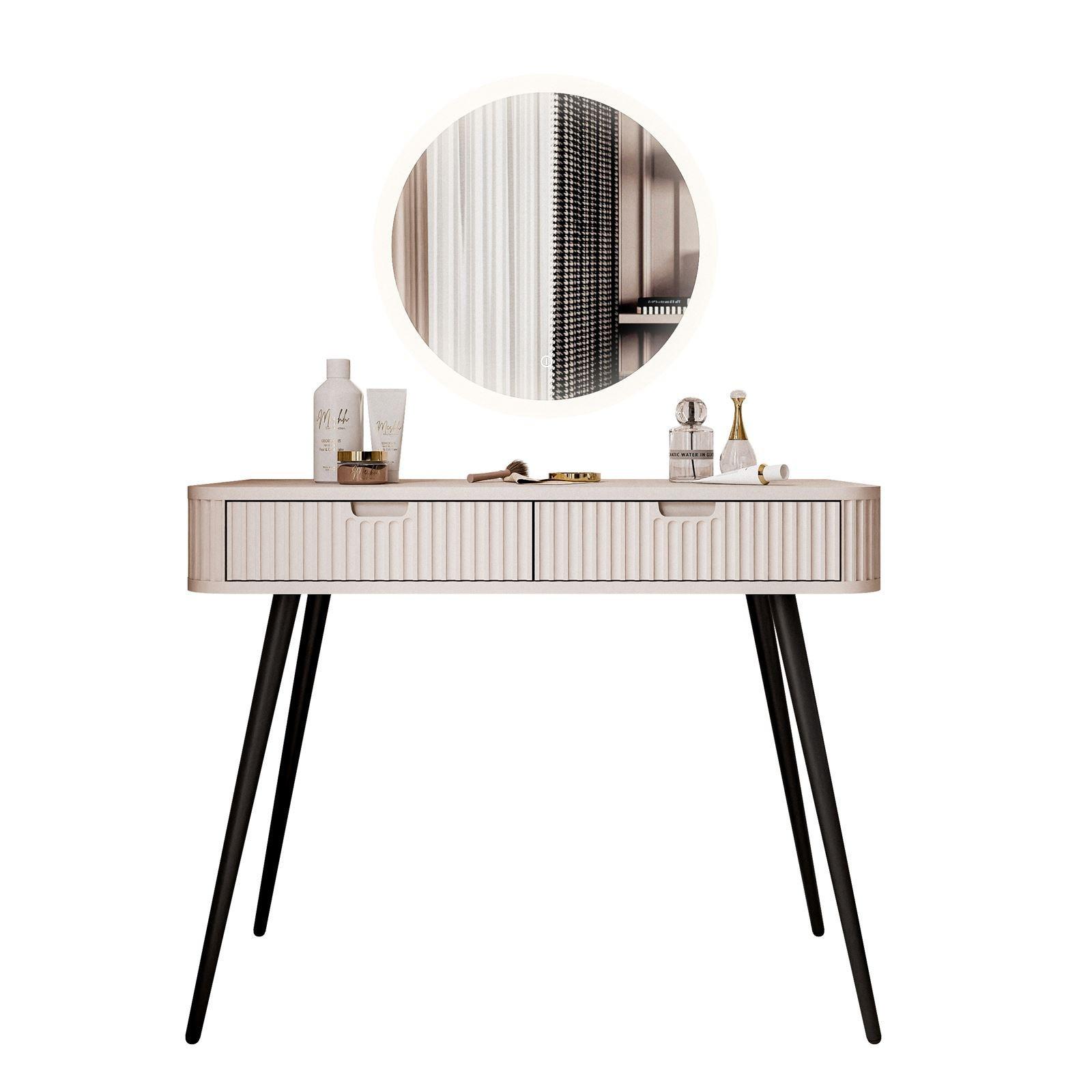 SCHMINKTISCH ZAIRA mit LED Spiegel Kaschmir - Kaschmir, Holzwerkstoff (103/80/49cm) - Lookway
