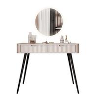 SCHMINKTISCH ZAIRA mit LED Spiegel Kaschmir - Kaschmir, Holzwerkstoff (103/80/49cm) - Lookway