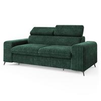 BETTSOFA BENETE Grün Cordstoff mit Schlaffunktion - Grün, Holz/Textil (191/89/92cm) - MASSENO