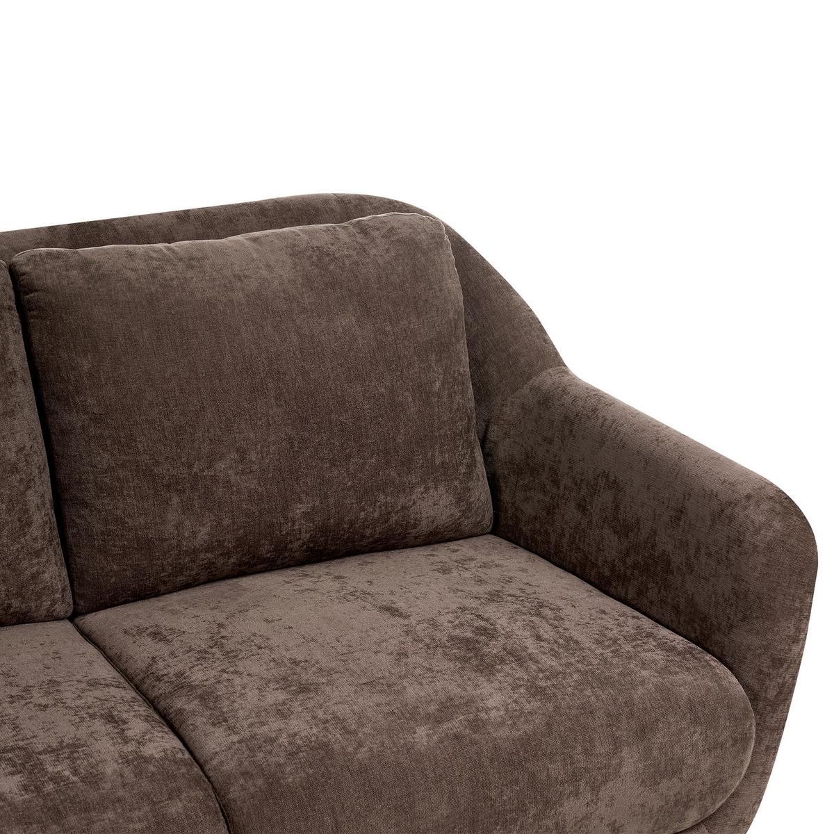 2-SITZER-SOFA Chenillegewebe Dunkelbraun Eiby - Dunkelbraun, Textil (130/80/90cm) - Beliani