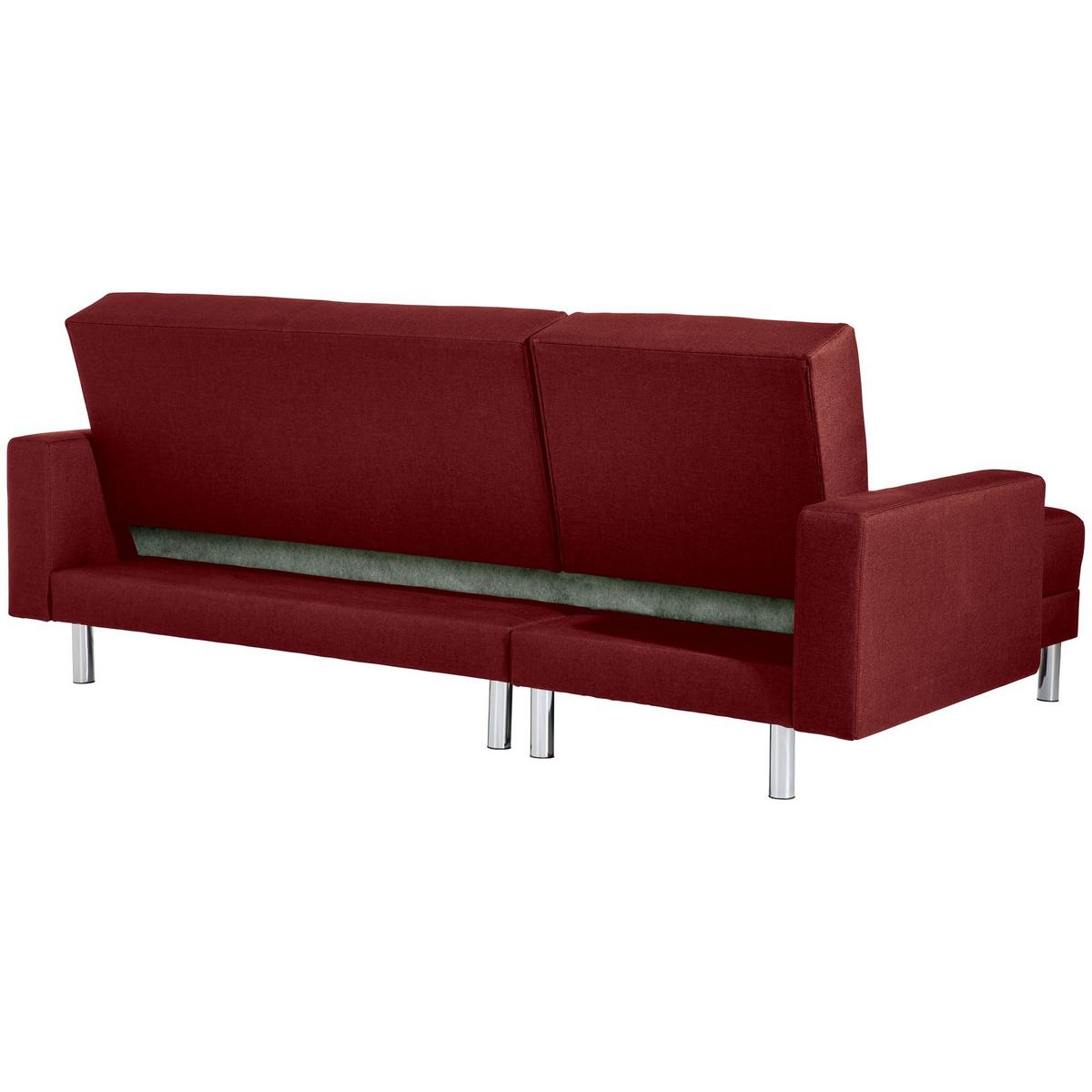 FUNKTIONSSOFA mit Hocker Katryna Flachgewebe rot - Rot, Kunststoff (144/92/230cm) - 58aufmkessel
