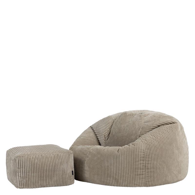 SITZSACK mit Hocker Kingston XXL - Beige, Textil (92/52/92cm) - icon