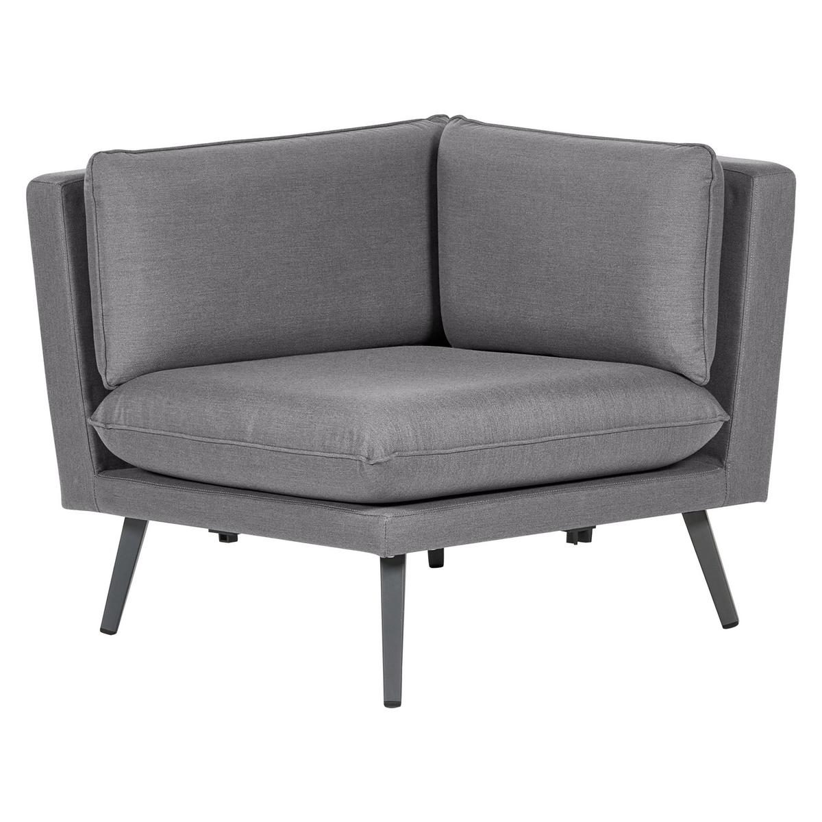 GARTEN-ECKSOFA 5-Sitzer grau modular Loretello - Grau, Textil (243/70/243cm) - Beliani