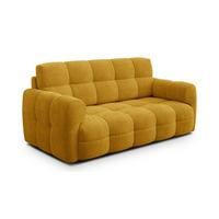 SOFA MELLOW 2,5-Sitzer, safran - Gelb/Schwarz, Holz/Textil (183/87/98cm) - Wozimo