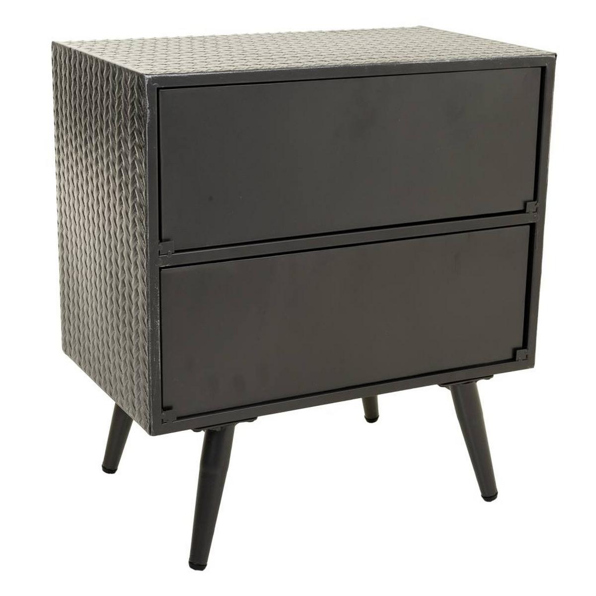 NACHTTISCH aus Metall, grau, 50x30x56cm - Grau, Metall (50/56/30cm) - Wanderlust