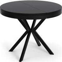 ESSTISCH Ross runder ausziehbarer, Schwarz 120-200/120/76 cm - Schwarz, Holzwerkstoff/Metall (120/200/76cm) - WFL GROUP