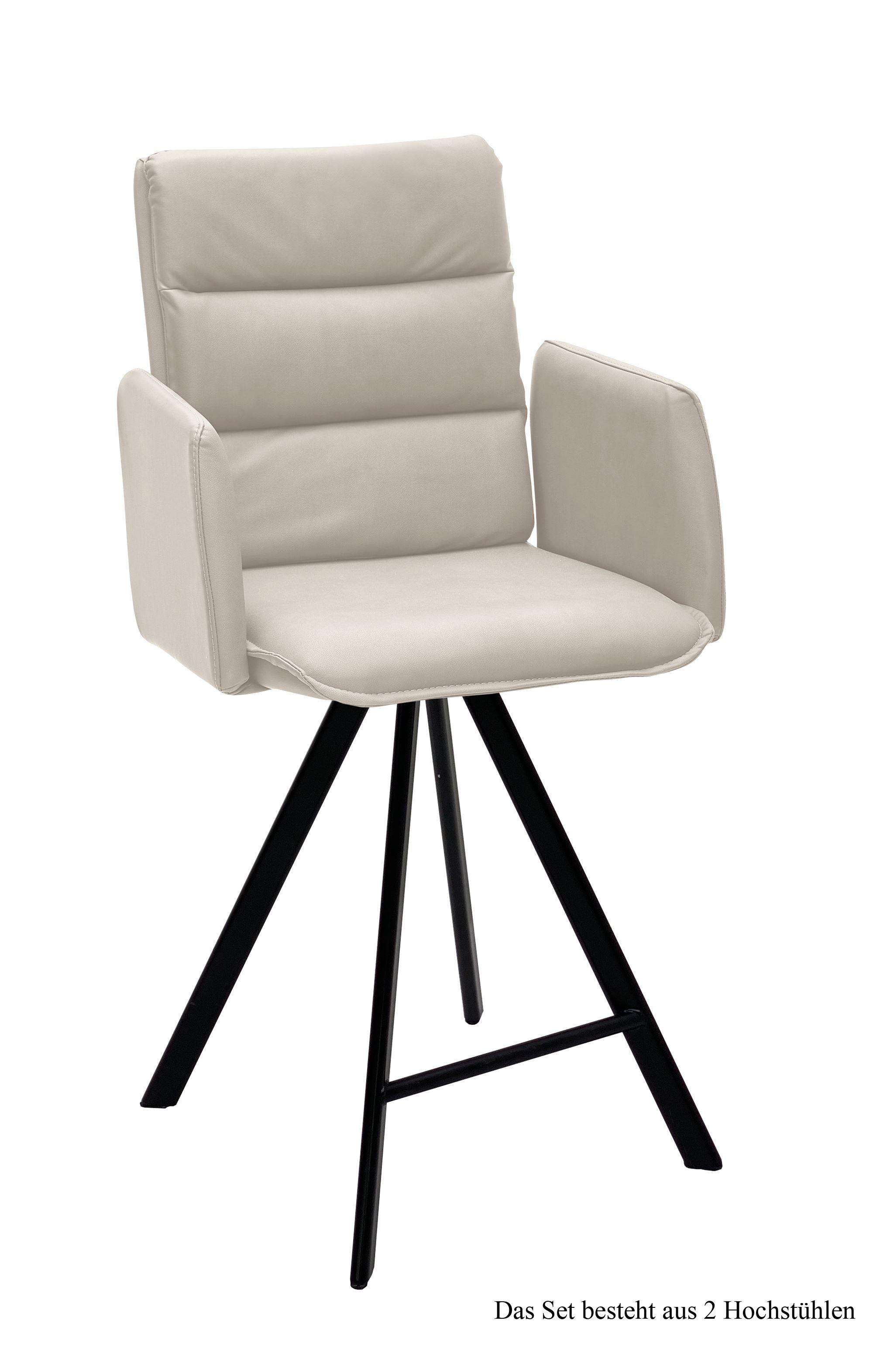 THEKENSTUHL (2er-Set) Delicia 52x109x60 Schwarz/Natur - Schwarz/Naturfarben, Kunststoff (60/109/52cm) - 58aufmkessel