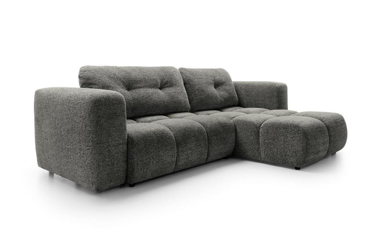 ECKSOFA ARTE 02 Grau Chenille mit Schlaffunktion - Grau, Holz (273/176cm) - MASSENO