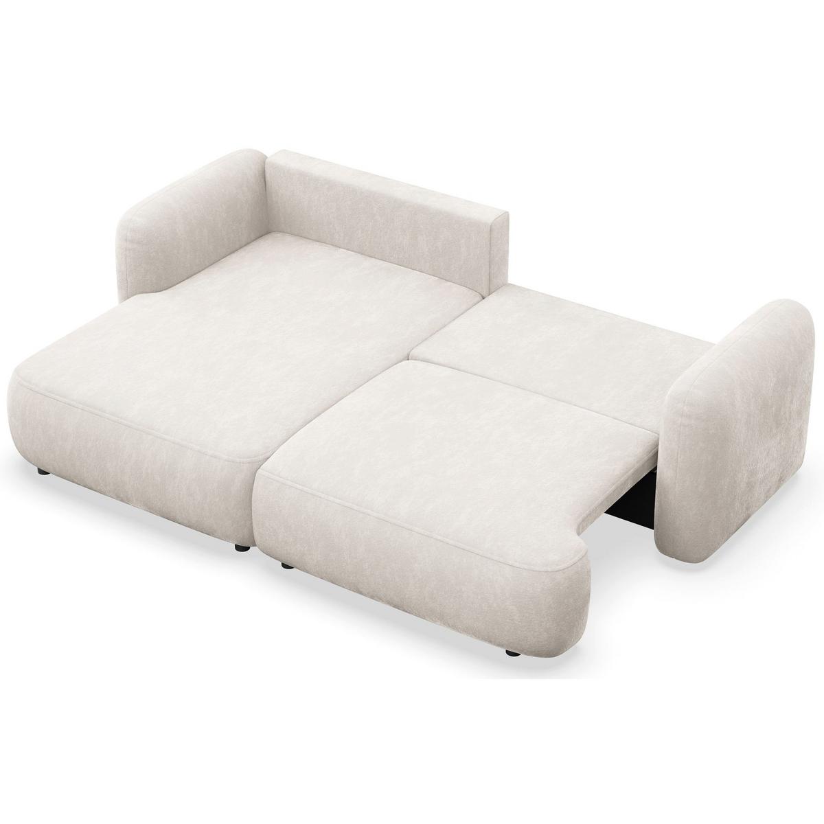 ECKSOFA Tvoya Creme-Chenille - Creme/Schwarz, Kunststoff/Textil (267/175cm) - Selsey