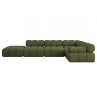 ECKSOFA modulares Sofa Felto-L2 - 380x190x70 cm Grün Bouclé - Grün, Holzwerkstoff/Textil (380/190cm) - ALTDECOR