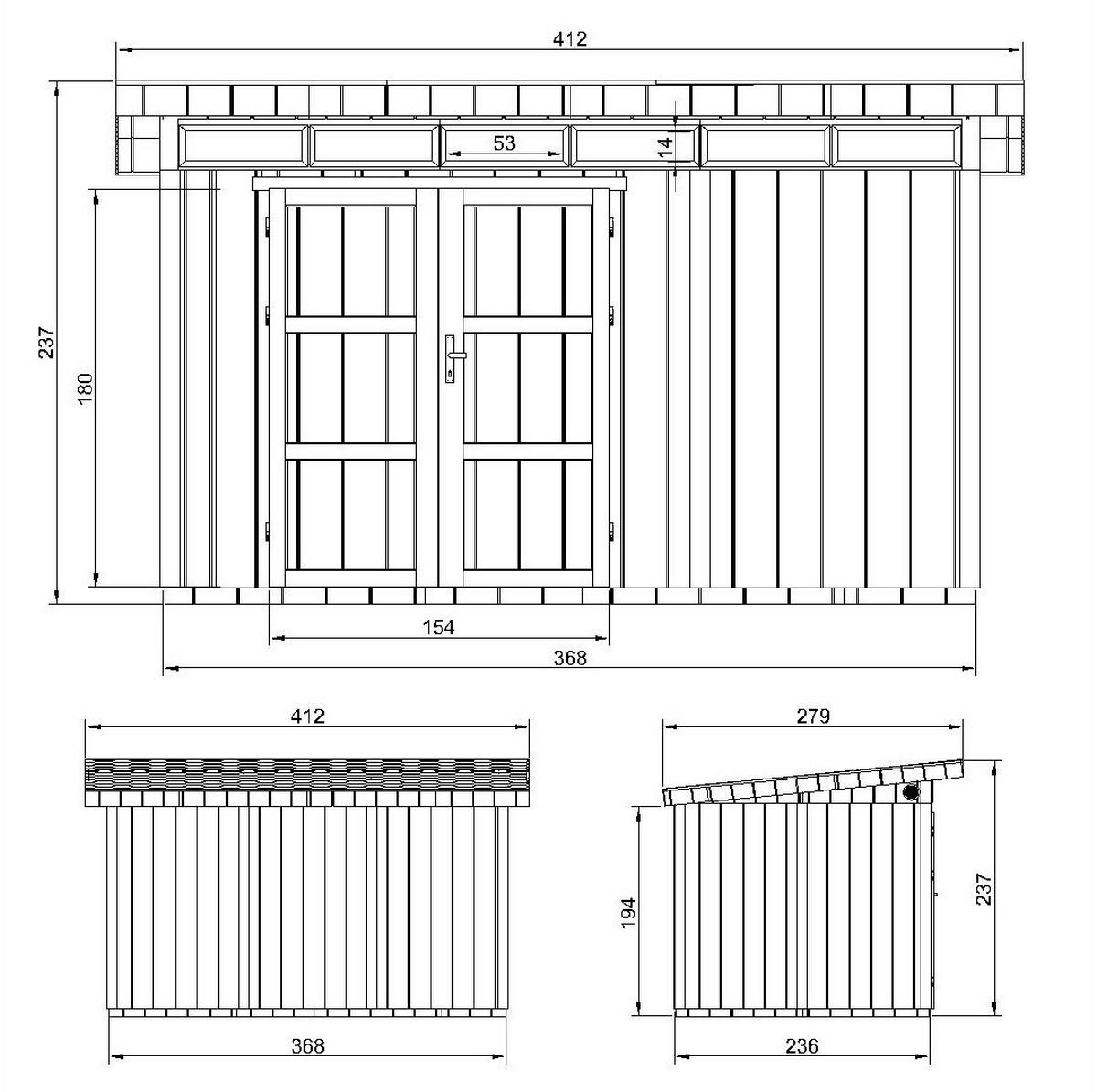HOLZ-GARTENHAUS basis LP SmartSide 8,7m² mit B411xL279xH239 cm - M904A - TUNDRA GREY - Grau, Holz (412/237/279cm) - Timbela