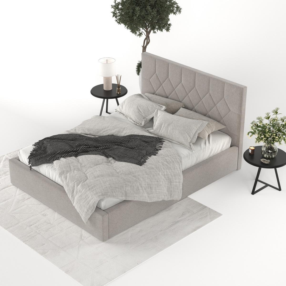 POLSTERBETT Brisa 160/200 cm Beige im Asti Stoff - Beige/Schwarz, Holz/Holzwerkstoff (160/200cm) - AltaBeds
