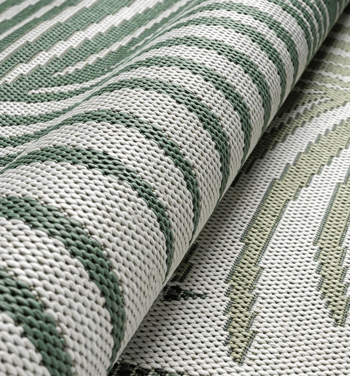 FLACHWEBTEPPICH Palmblätter BORNO Polypropylen Grün 120 x 170 cm - Grün, Textil (120/170cm) - KADIMA DESIGN
