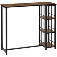 BARTISCH, Spanplatte, Stahl, Braun - Braun, Kunststoff (120/40/105cm) - HOMCOM