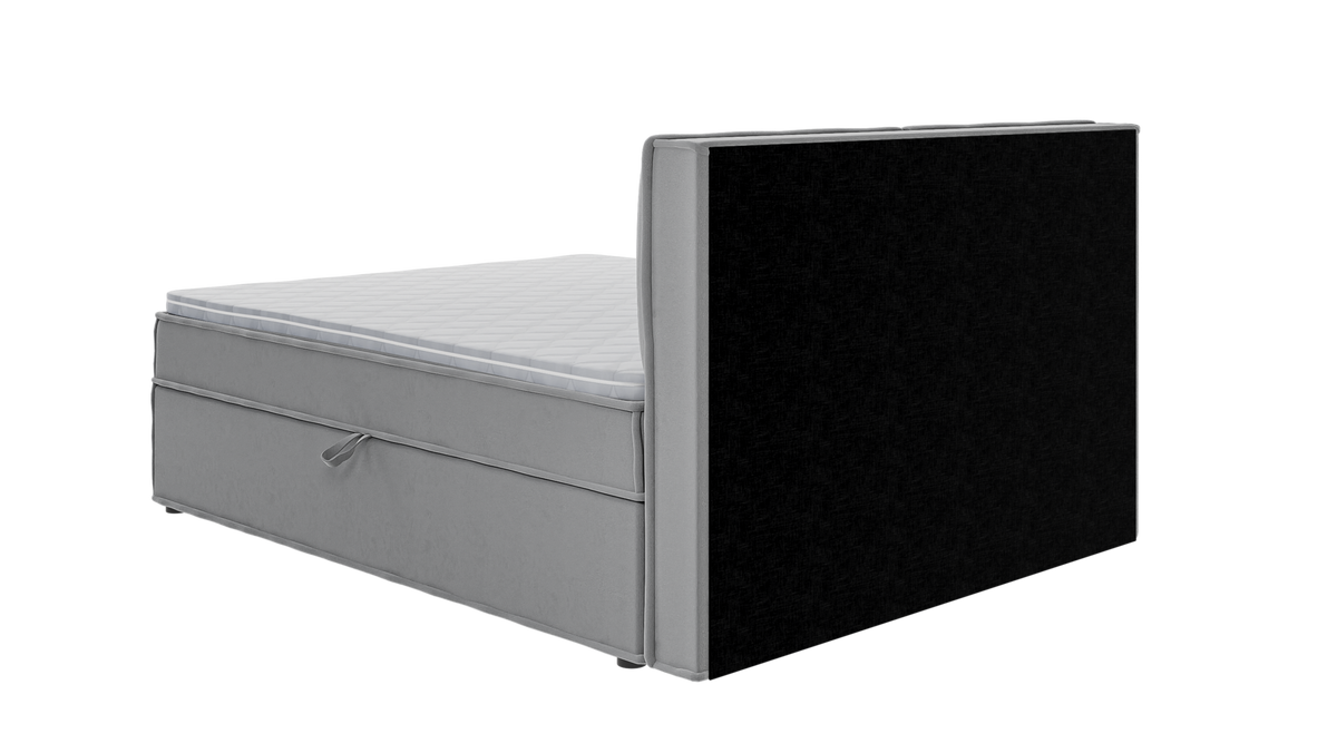 BOXBETT Eclipse 160/200 cm Grau Luxusmicrofaser - Schwarz/Grau, Holz/Kunststoff (160/200cm) - S-Style Möbel