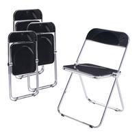 KLAPPSTUHL-SET Pornainen 4 TLG. - Schwarz, Kunststoff/Metall (46/74/47cm) - [en.casa]