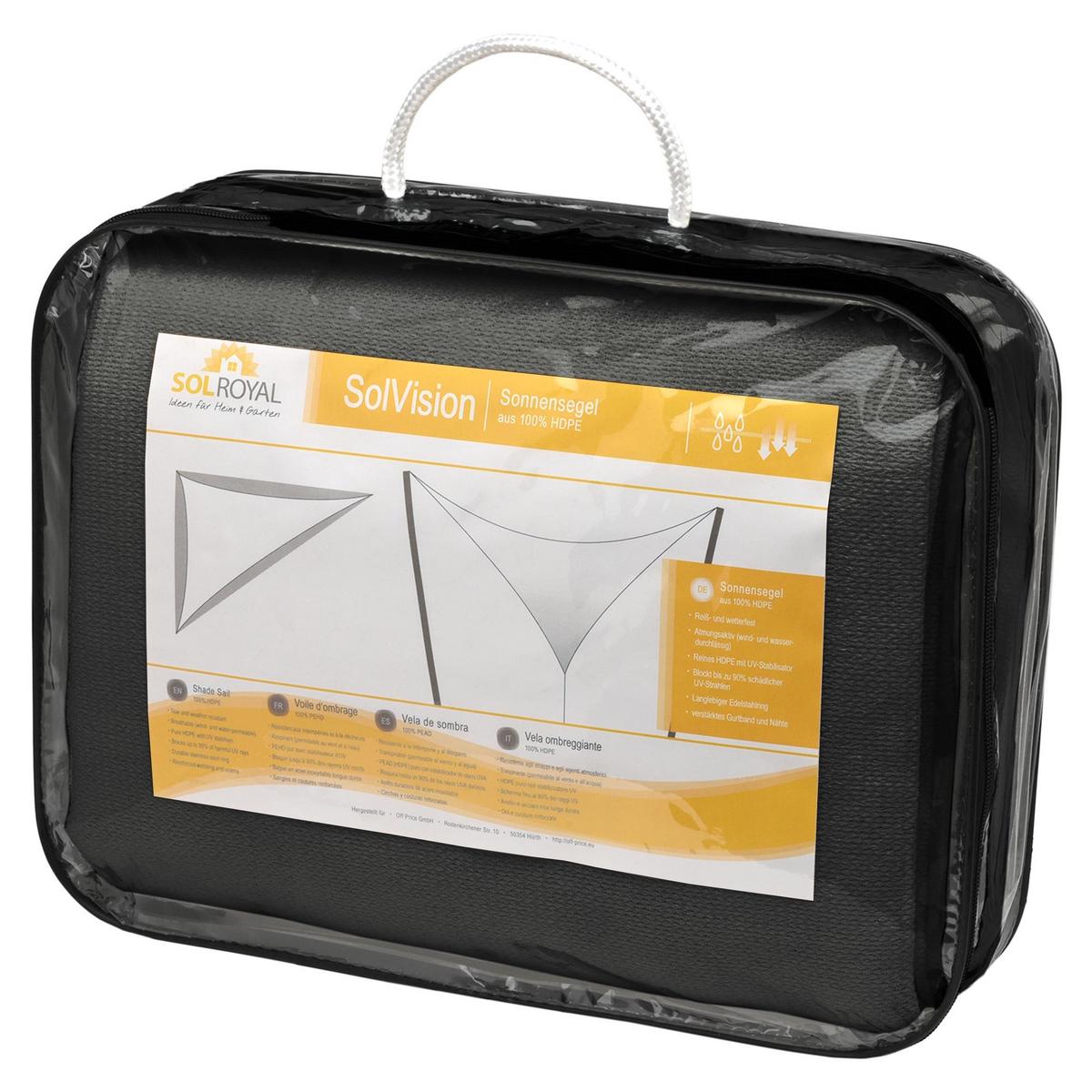 SONNENSEGEL SolVision HS9 300/300/300 cm dreieckig Anthrazit HDPE - Anthrazit, Kunststoff (300/300cm) - Sol Royal