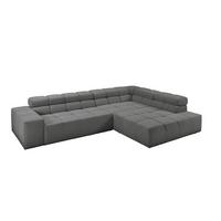 ECKSOFA NEVADA Anthrazit Cord - Anthrazit/Schwarz, Kunststoff/Textil (319/215cm) - KAWOLA