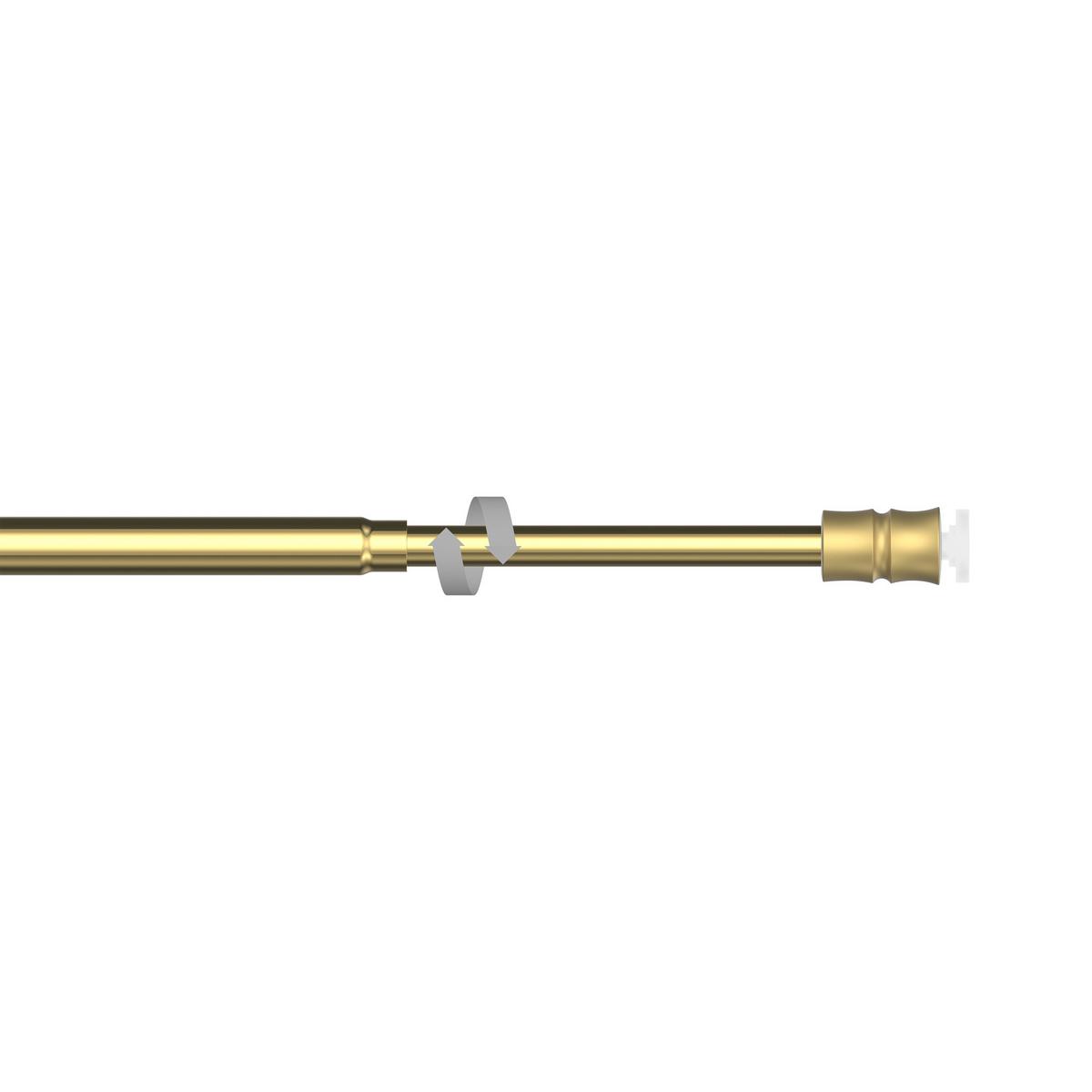 KLEMMSTANGE / SCHEIBENSTANGE Flexo 40-60 cm, 8 / 6 mm Ø, Messing-farbig - Messingfarben, Kunststoff/Metall (1.2cm) - INTERDECO