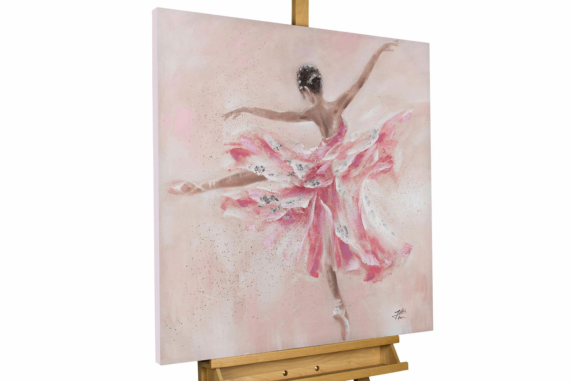 ACRYLBILD HANDGEMALT 80/80 cm - Pink, Holz/Textil (80/80cm) - KUNSTLOFT