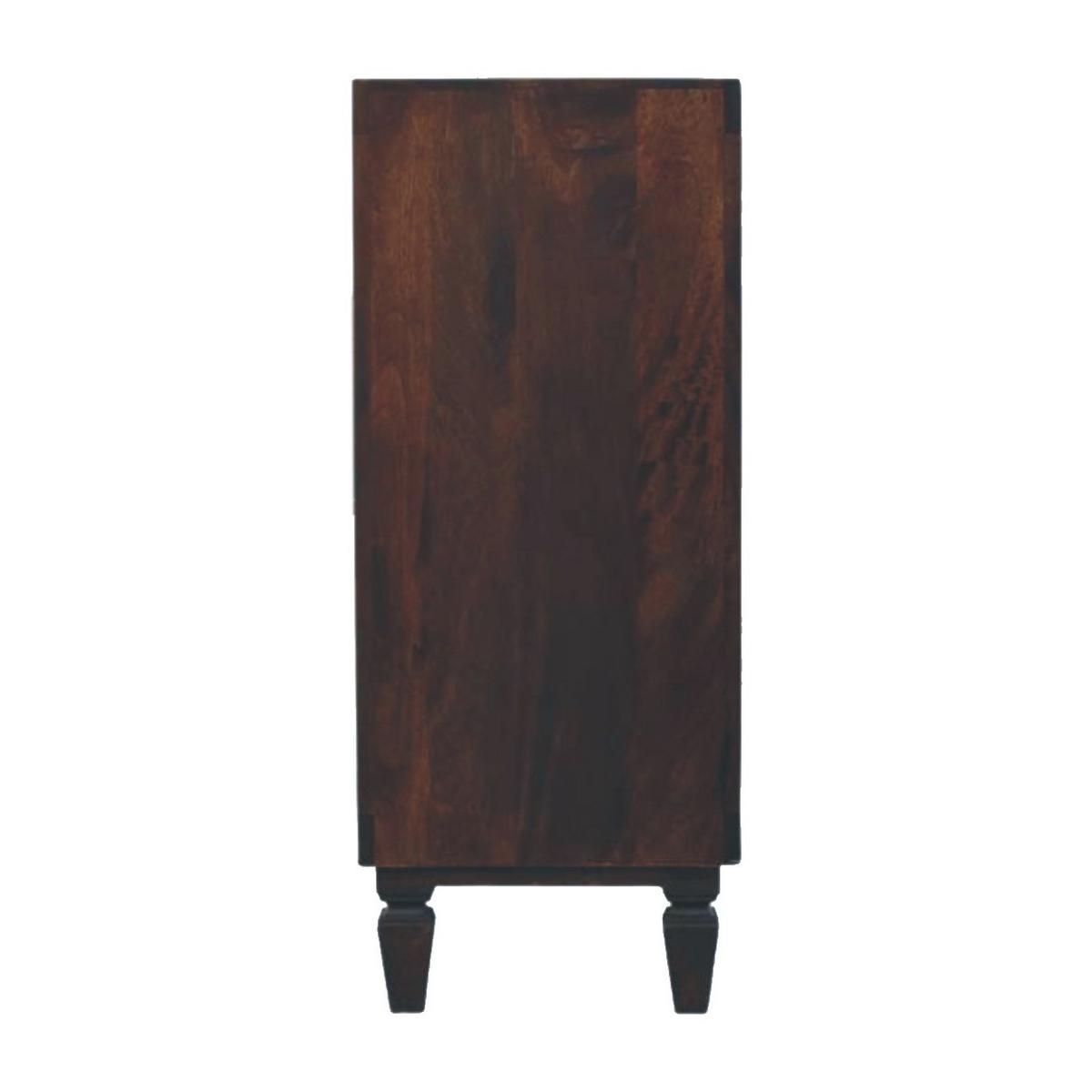 KOMMODE Rich-Velvet-Mocha-Finish, 3 Schubladen, Dunkelbraun - Dunkelbraun, Holz/Metall (35/87/83cm) - Artisan Furniture