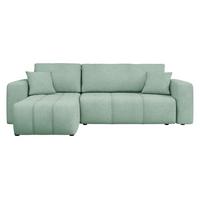 ECKSOFA Furyn Boucle - Schwarz/Mintgrün, Holzwerkstoff/Kunststoff (244/145cm) - MIRJAN24