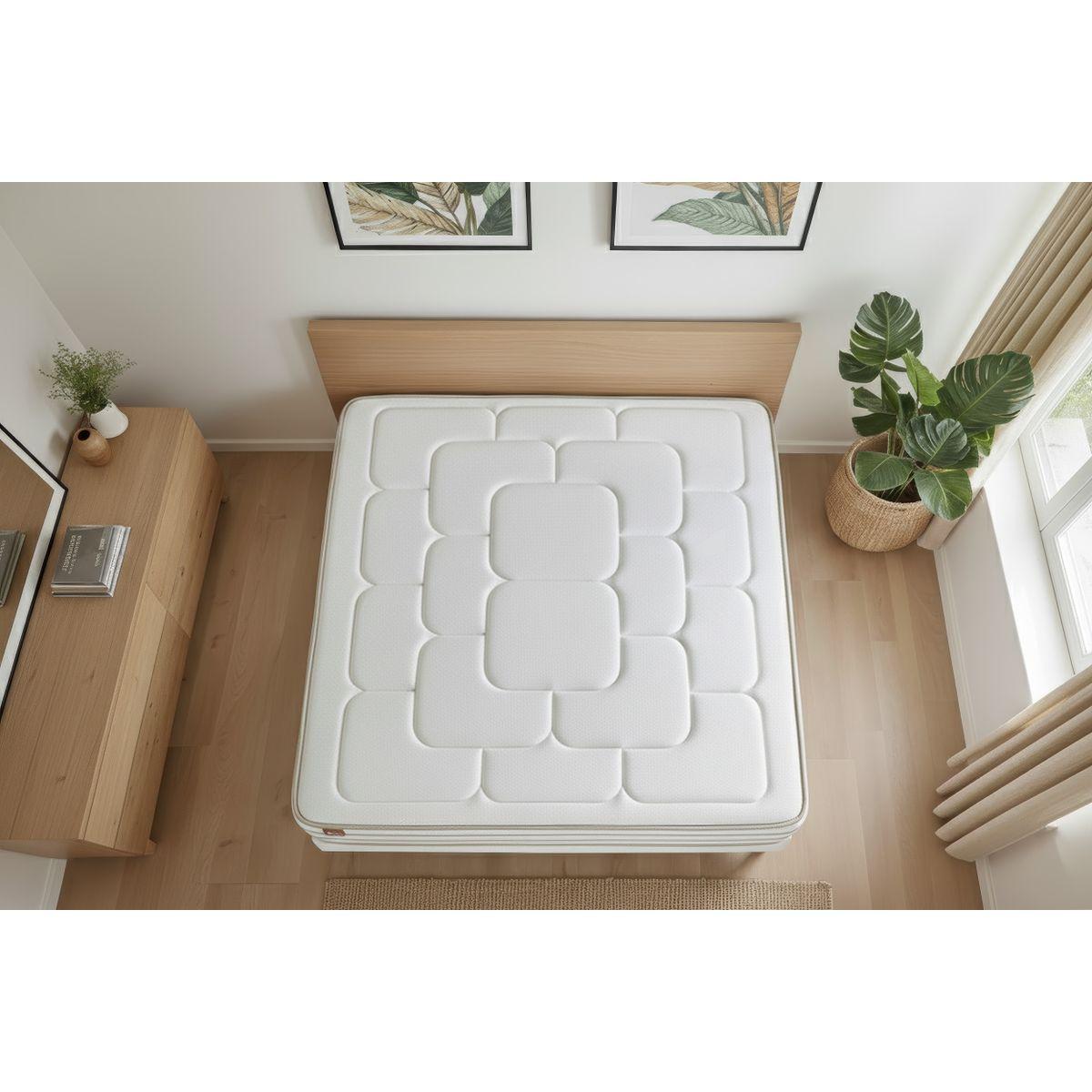 MATRATZE Le Douillet Memory-Schaum 90 x 190 cm h1 - Weiß, Textil (90/190cm) - Marmottes & Co