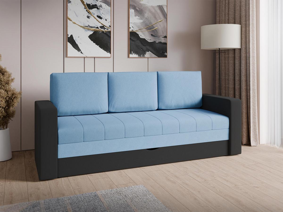 SCHLAFSOFA Calabrini - Blau/Schwarz, Holz/Kunststoff (222/86/75cm) - MIRJAN24