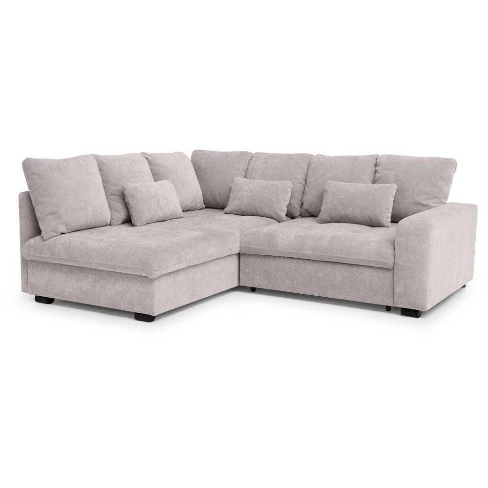 ECKSCHLAFSOFA Ramo mit Bettkasten, Topper gratis, Cappuccino, links - Schwarz/Cappuccino, Textil (190/229cm) - Beautysofa