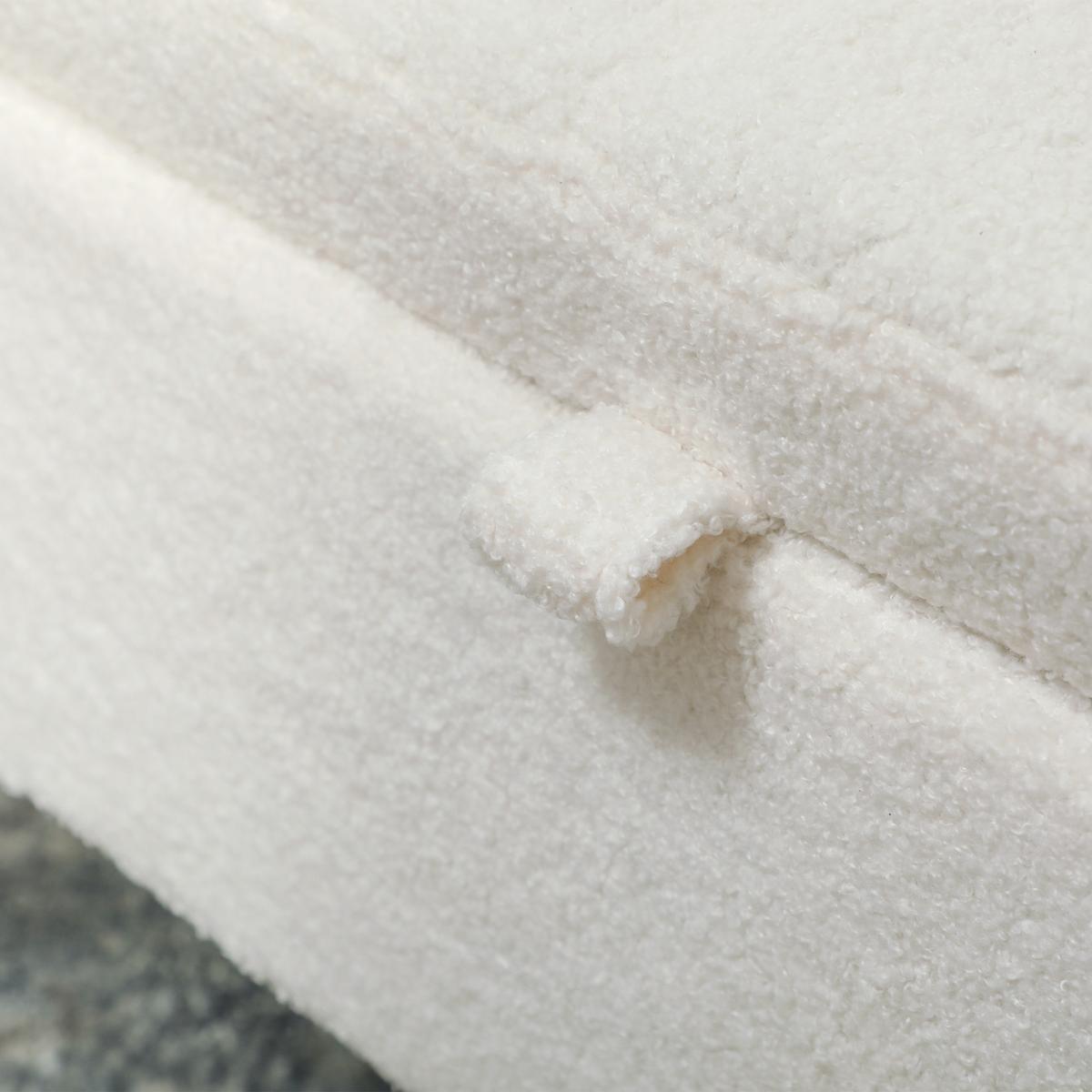 TRUHENBANK Teddysamtoptik - Weiß, Kunststoff (47/46.5/114cm) - HOMCOM