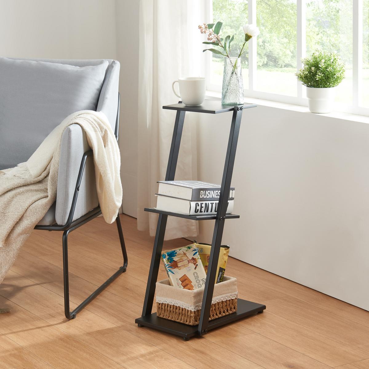 BEISTELLREGAL Rollag - Schwarz, Metall (25/40/72cm) - [en.casa]