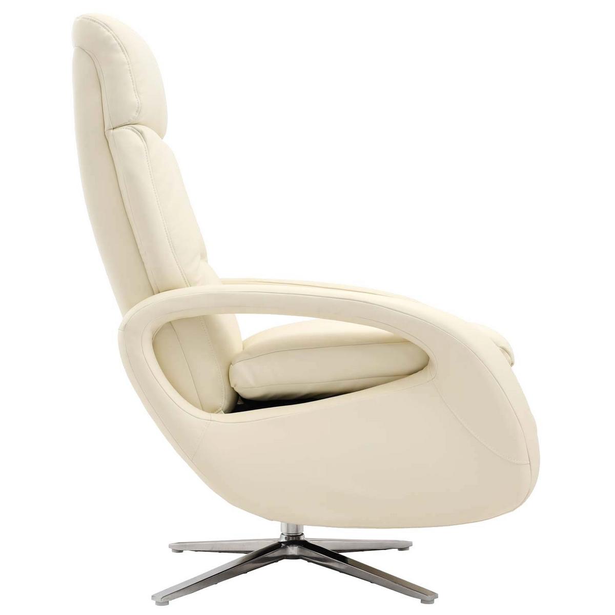 RELAXSESSEL Cremeweiß - Creme/Weiß, Leder (70/109/147cm) - MCW