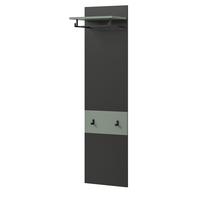 GARDEROBENPANEEL Grau und Salbei Grün, Wandgarderobe 45 x 165 cm mit Kleiderstange - Dunkelgrau/Salbeigrün, Holzwerkstoff (45/165/29cm) - Inn.Furn