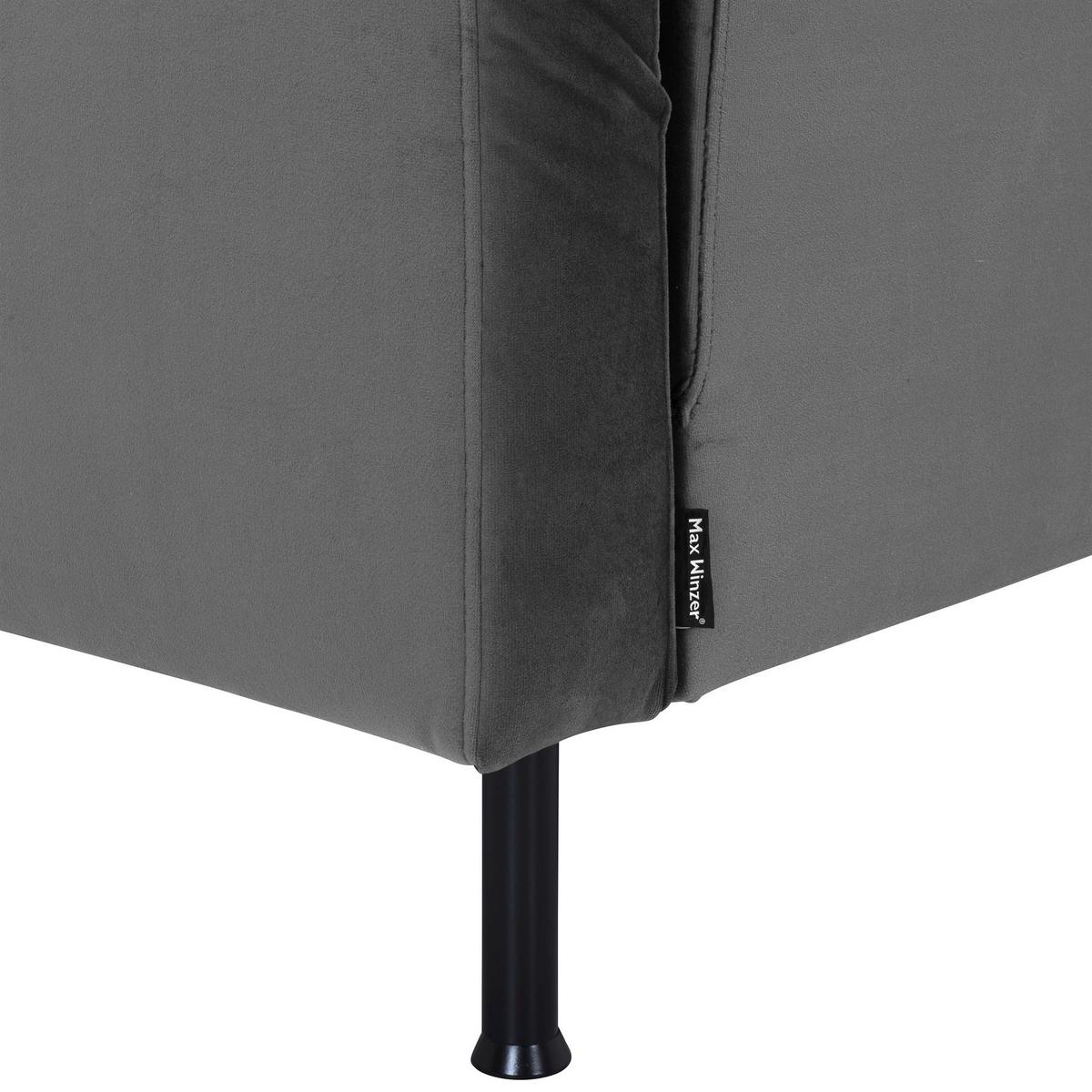 RECAMIERE Armlehne rechts Keara Samtvelours anthrazit - Anthrazit, Kunststoff (87/81/190cm) - 58aufmkessel