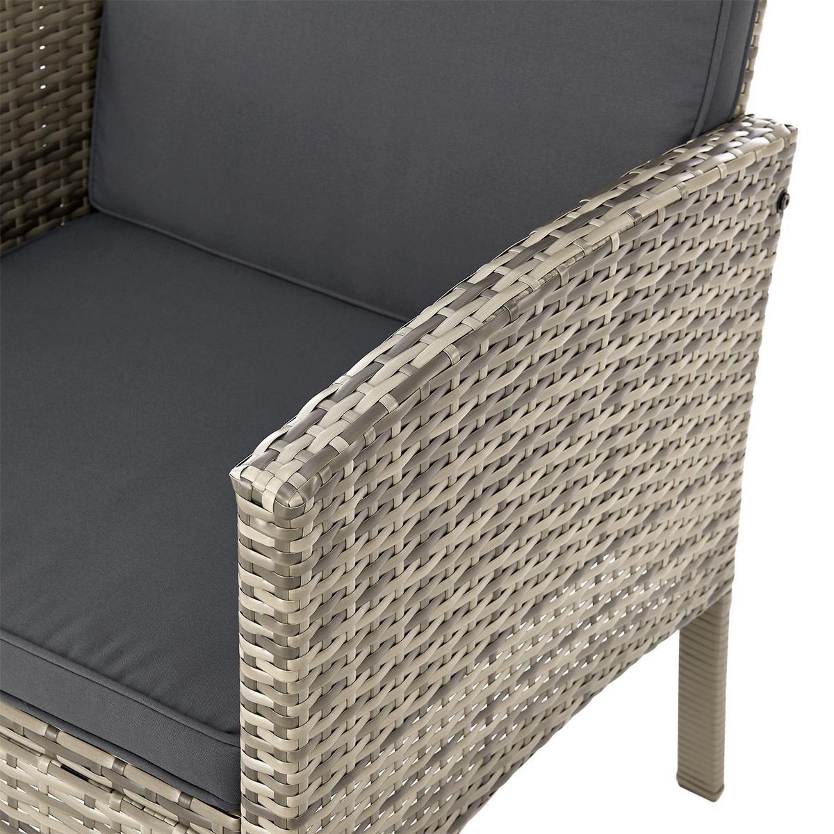 SITZGRUPPE Turin dunkelgrau Polyrattan - Grau, Kunststoff - Juskys