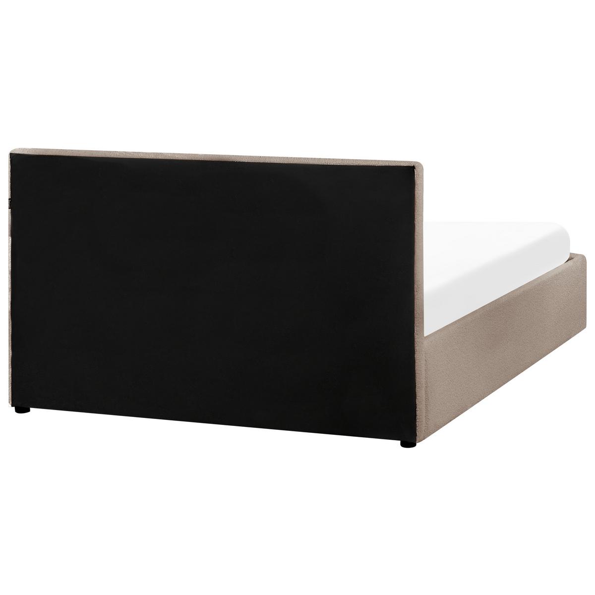 BETT mit Stauraum 140/200 cm Bouclé Taupe Montlaur - Taupe, Textil (140/200cm) - Beliani