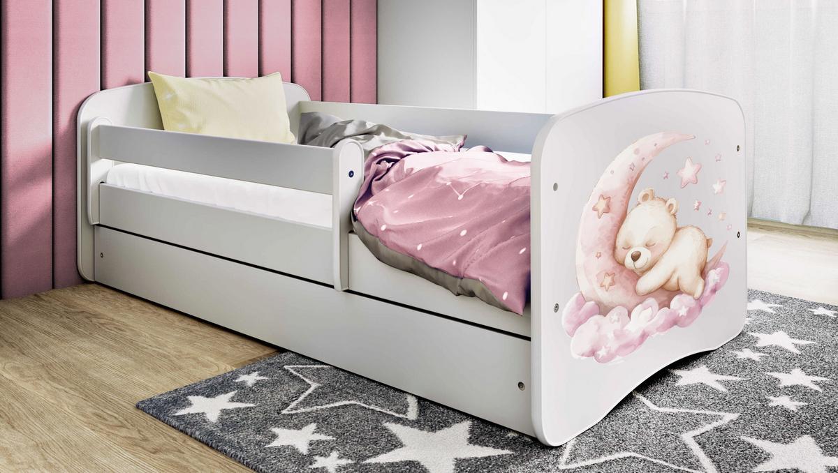 KINDERBETT schlafen mit Schublade und Matratze 160/80 - Weiß, Holzwerkstoff (80/160cm) - RAUMHIRSCH FURNITURE