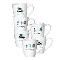 HENKELBECHER Winter Joy Green weiß 360 ml 6er Set - Weiß, Keramik (0.36L) - Ritzenhoff Breker