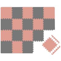 SPIELMATTE mit Rand - 180/90/1 cm Puzzlematte Rosa Grau - Rosa, Kunststoff (30/30cm) - Littletom