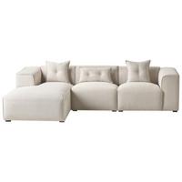ECKSOFA 3-Sitzer Stoff Hellbeige rechtsseitig Dolva - Beige, Textil (294/170cm) - Beliani