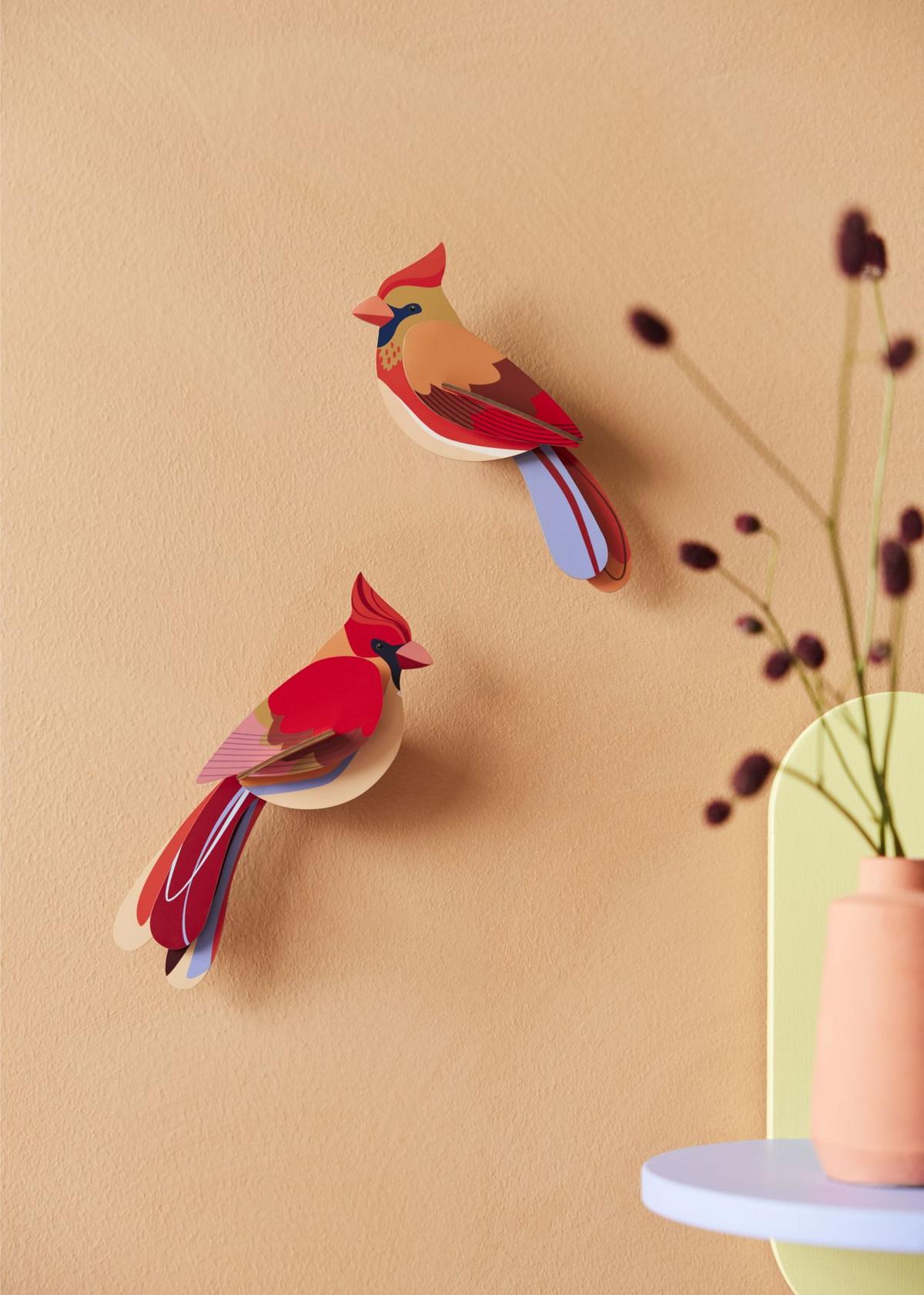WANDDEKO Kardinal 4.5/5.5 cm - Multicolor, Wellpappe (4.5/5.5/17cm) - Studio Roof
