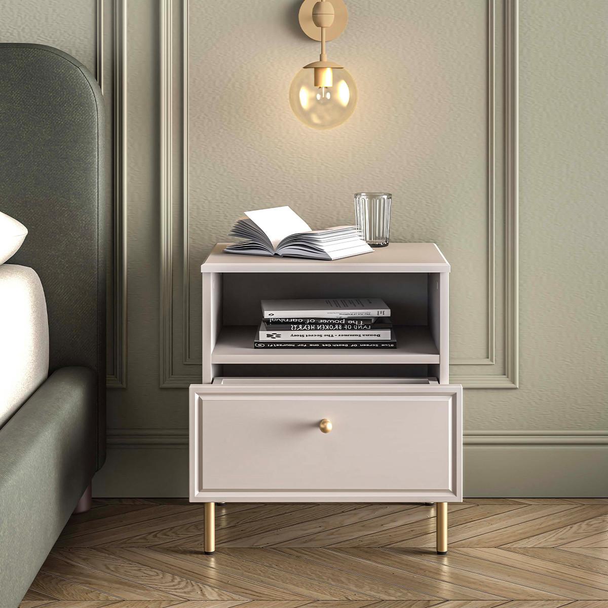 NACHTTISCH Sélène Kaschmir - Beige, Holzwerkstoff (45/53/34cm) - Petits-meubles