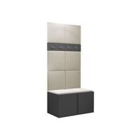 GARDEROBEN-SET Orion IV - Beige/Graphitfarben, Holzwerkstoff/Kunststoff (84/186/46cm) - MIRJAN24