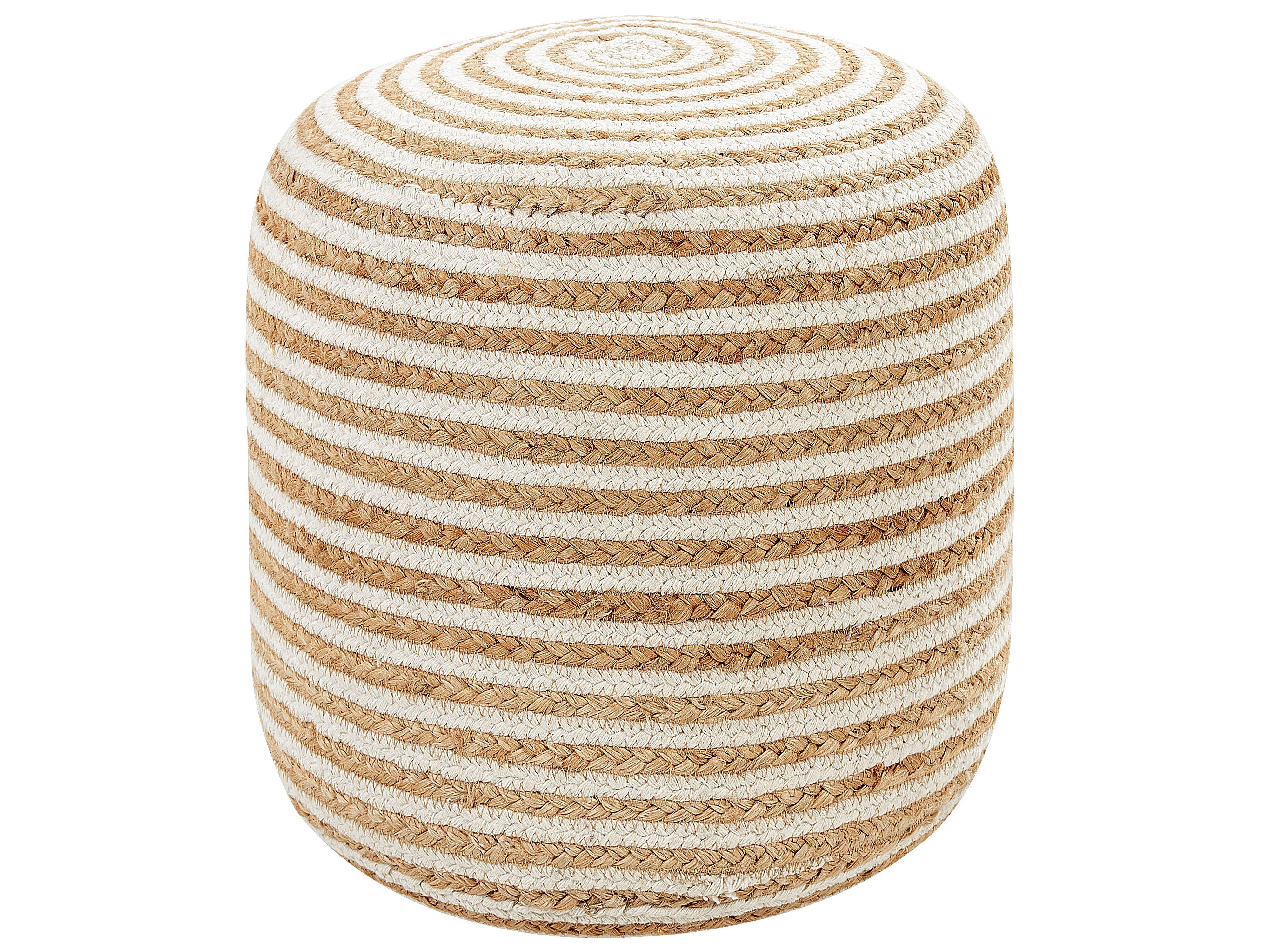 POUF Beige Resafa - Beige/Weiß, Naturmaterialien (40/40/40cm) - Beliani