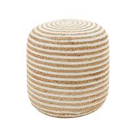 POUF Beige Resafa - Beige/Weiß, Naturmaterialien (40/40/40cm) - Beliani