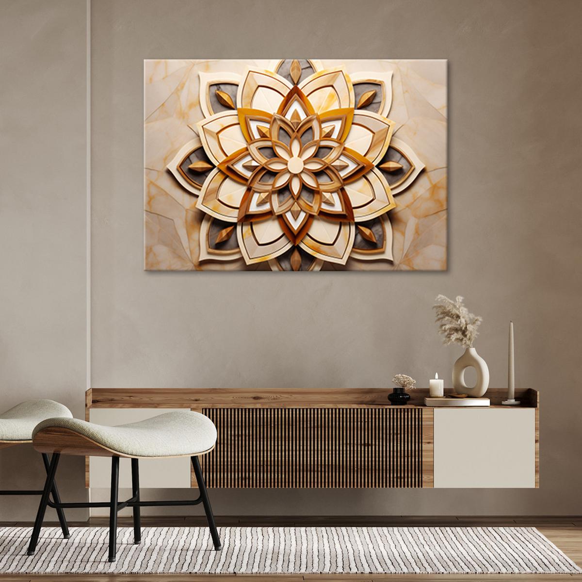 WANDBILD blumen ai - Beige, Textil (60/40cm) - Feeby