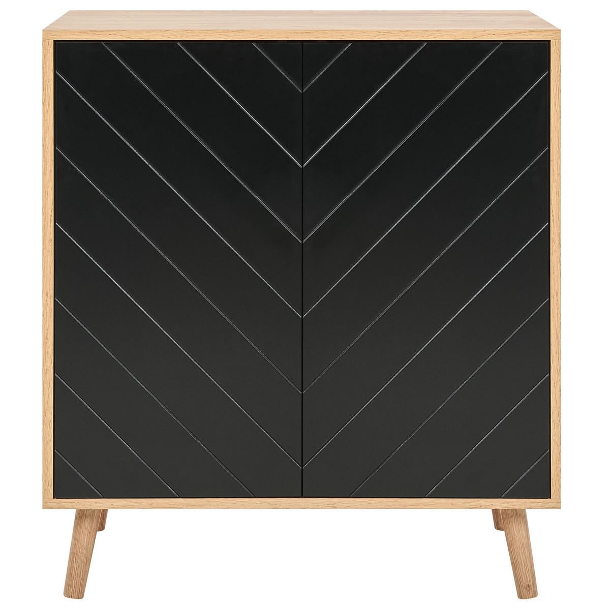 SCHRANK Schwarz Bristow - Schwarz, Holzwerkstoff (76/84/40cm) - Beliani