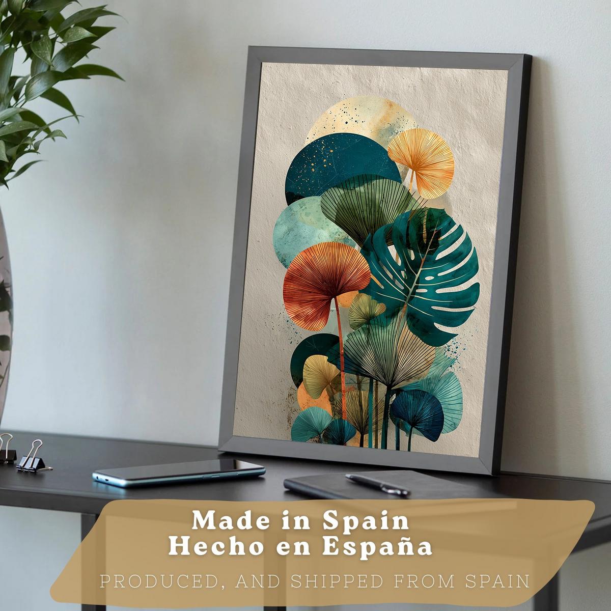 POSTER 3er-Set Wandbilder Pflanzen modern Wohnzimmer Deko, Schlafzimmer, Küche, Badezimmer Schwarzer Rahmen A3 - Schwarz, Papier (29.7/1/42cm) - Nacnic