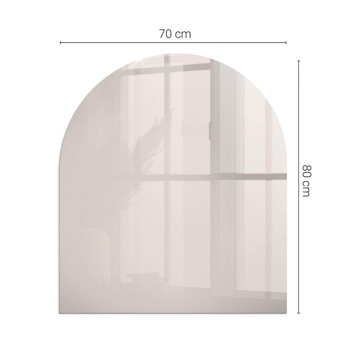 GLASPLATTE für Kamin 80x70 cm - Beige, Glas (80/70/0.4cm) - TULUP